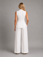 Women's Sleeveless Co-Ord Set - Button Top & Pants