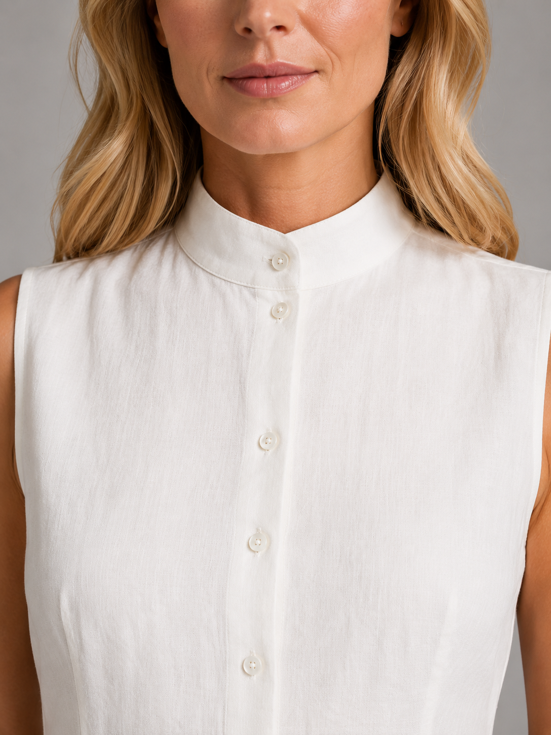 Women's Sleeveless Co-Ord Set - Button Top & Pants