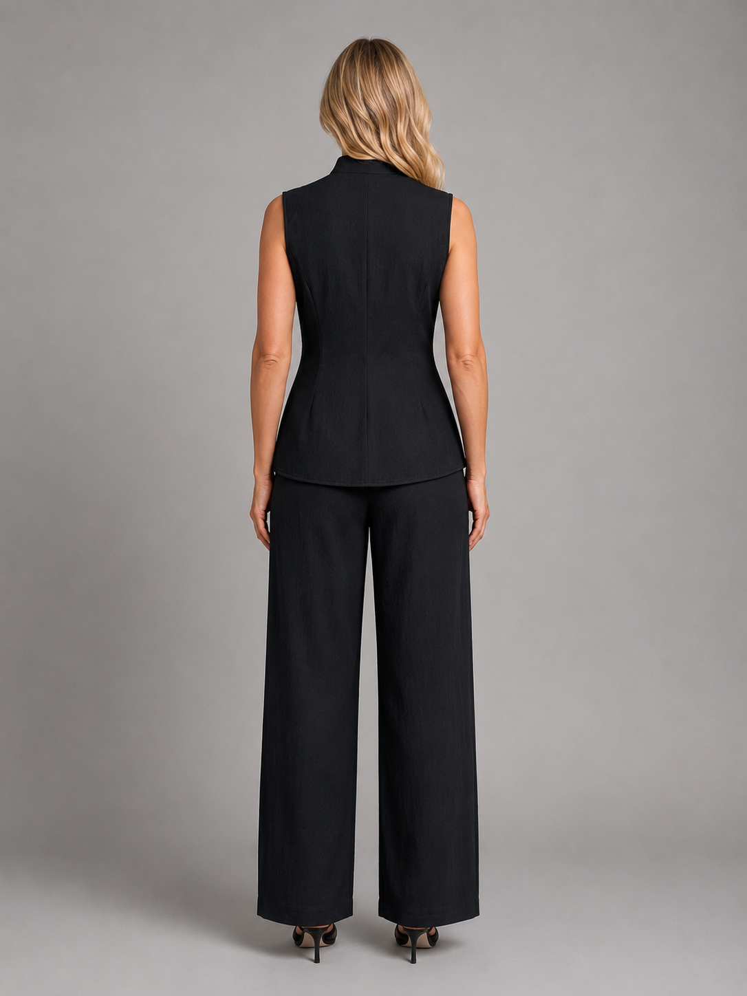Women's Sleeveless Co-Ord Set - Button Top & Pants