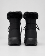 Women's Snow Boots - Quilted Lace-Up Faux Fur Cuff Chunky Sole