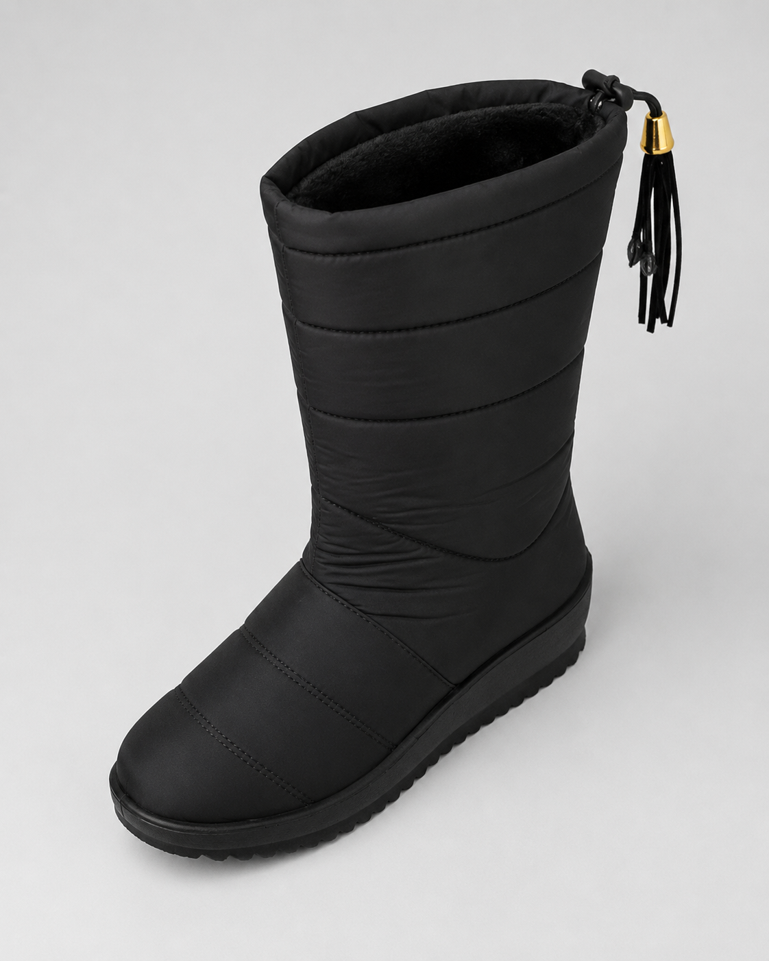 Women's Snow Boots - Quilted Mid-Calf Padded