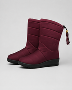 Women's Snow Boots - Quilted Mid-Calf Padded