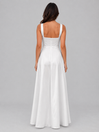Women's Square Neck Maxi Dress - A-Line Fit