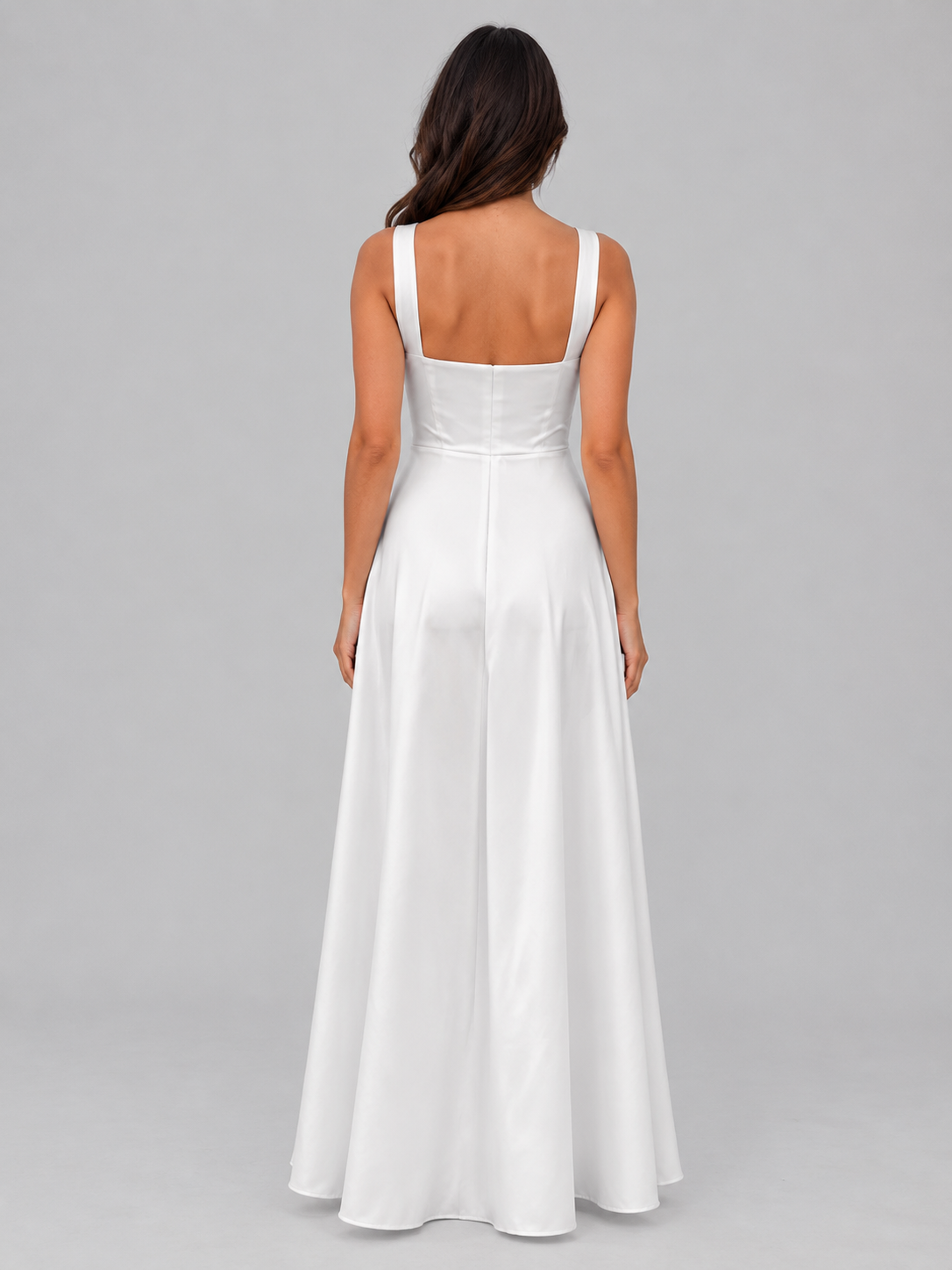 Women's Square Neck Maxi Dress - A-Line Fit