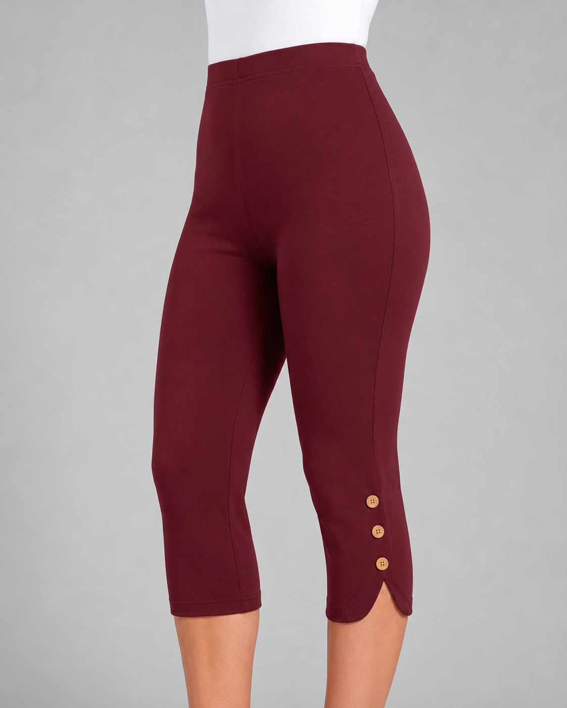 Women's Stretch Capri Leggings - High Waist Fit