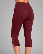 Women's Stretch Capri Leggings - High Waist Fit