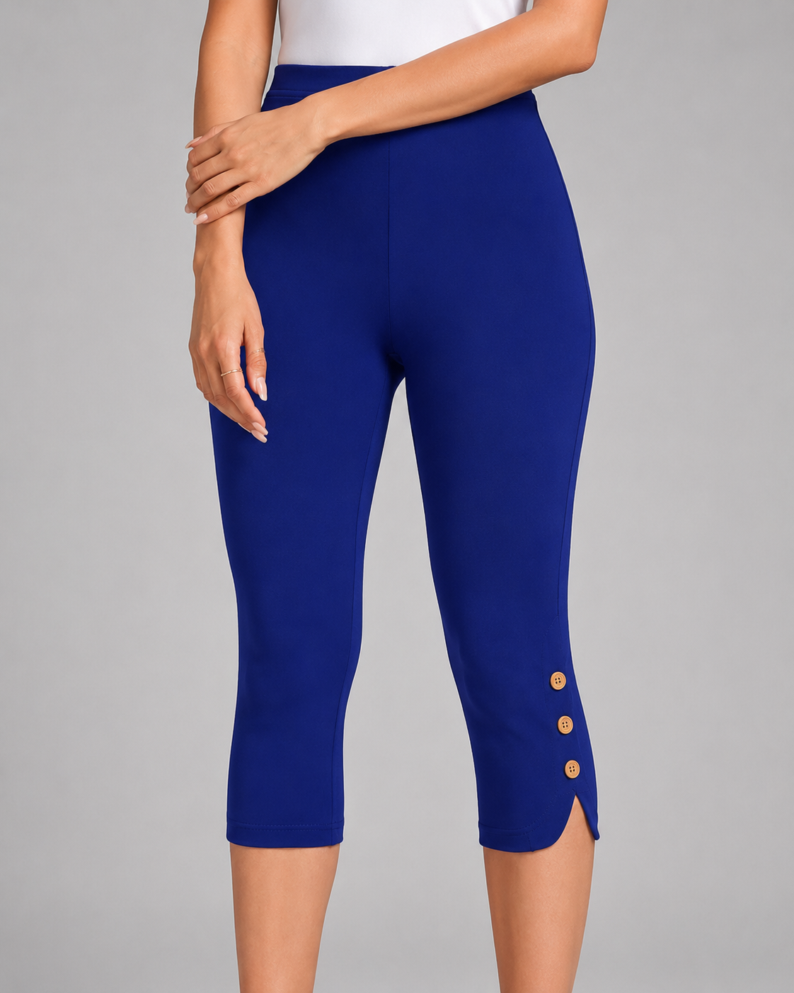 Women's Stretch Capri Leggings - High Waist Fit