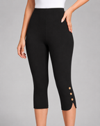 Women's Stretch Capri Leggings - High Waist Fit
