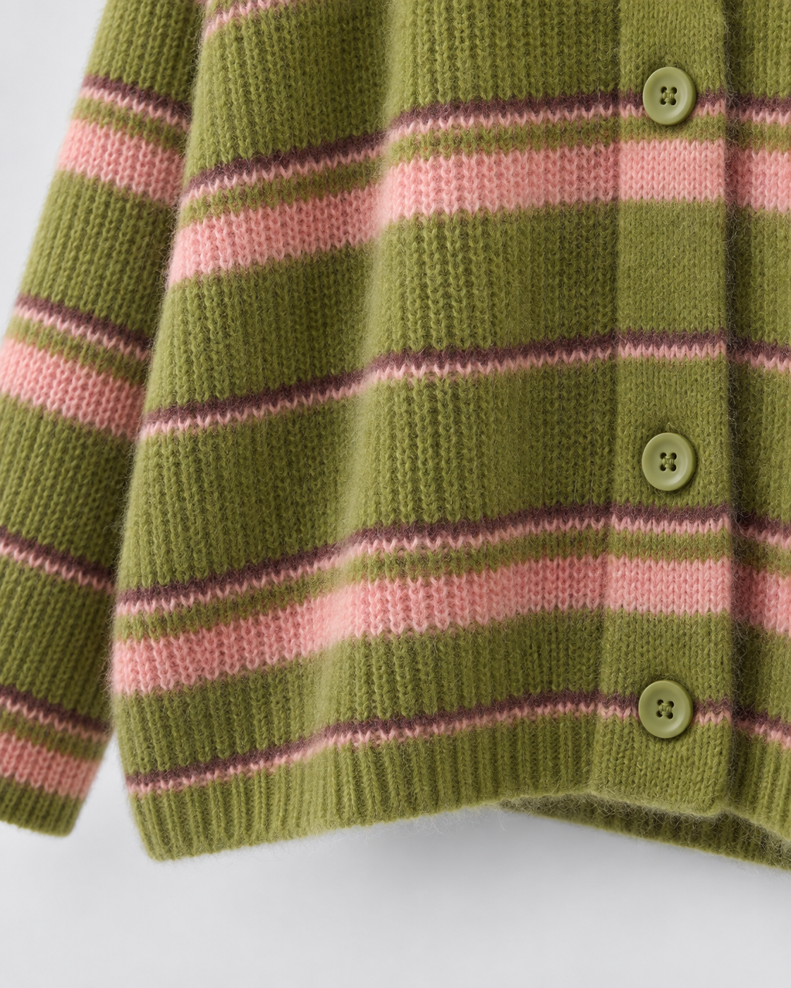 Women's Striped Knitted Cardigan – Button Front Relaxed Fit