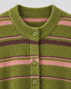 Women's Striped Knitted Cardigan – Button Front Relaxed Fit