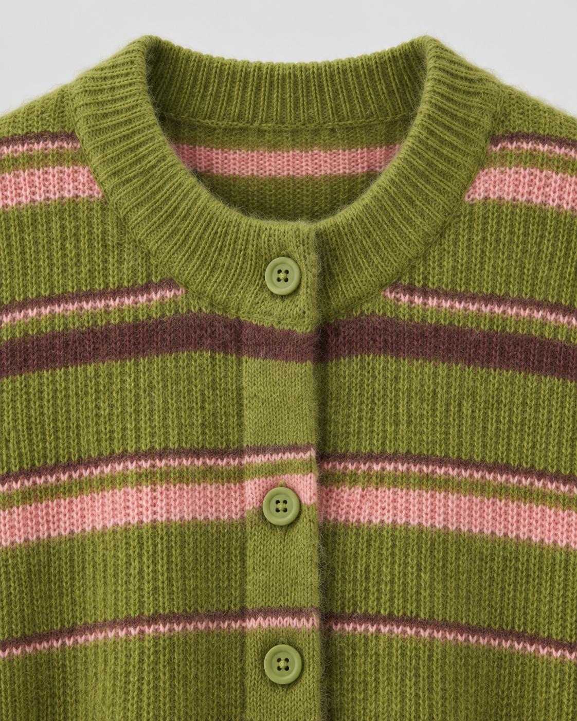 Women's Striped Knitted Cardigan – Button Front Relaxed Fit