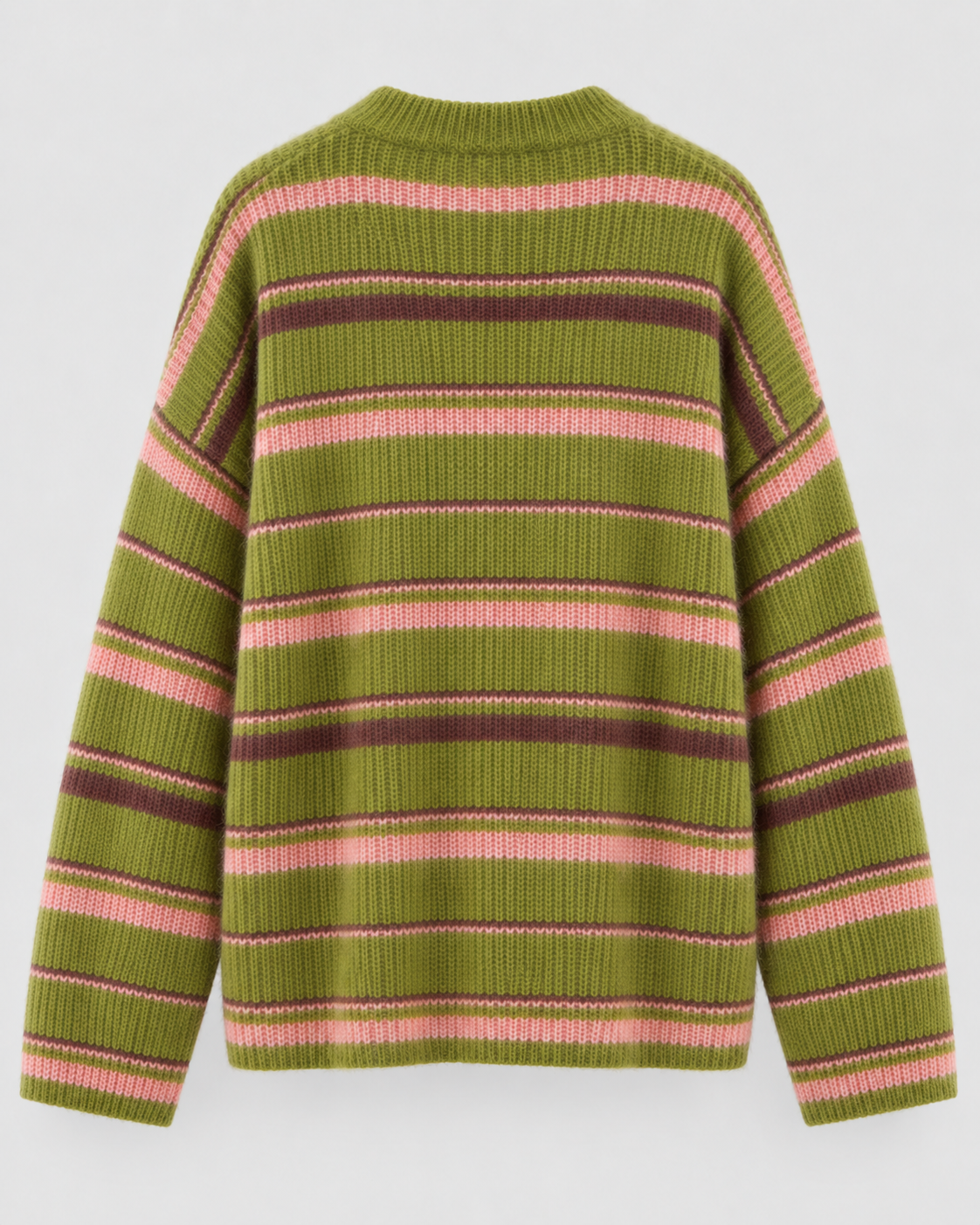 Women's Striped Knitted Cardigan – Button Front Relaxed Fit
