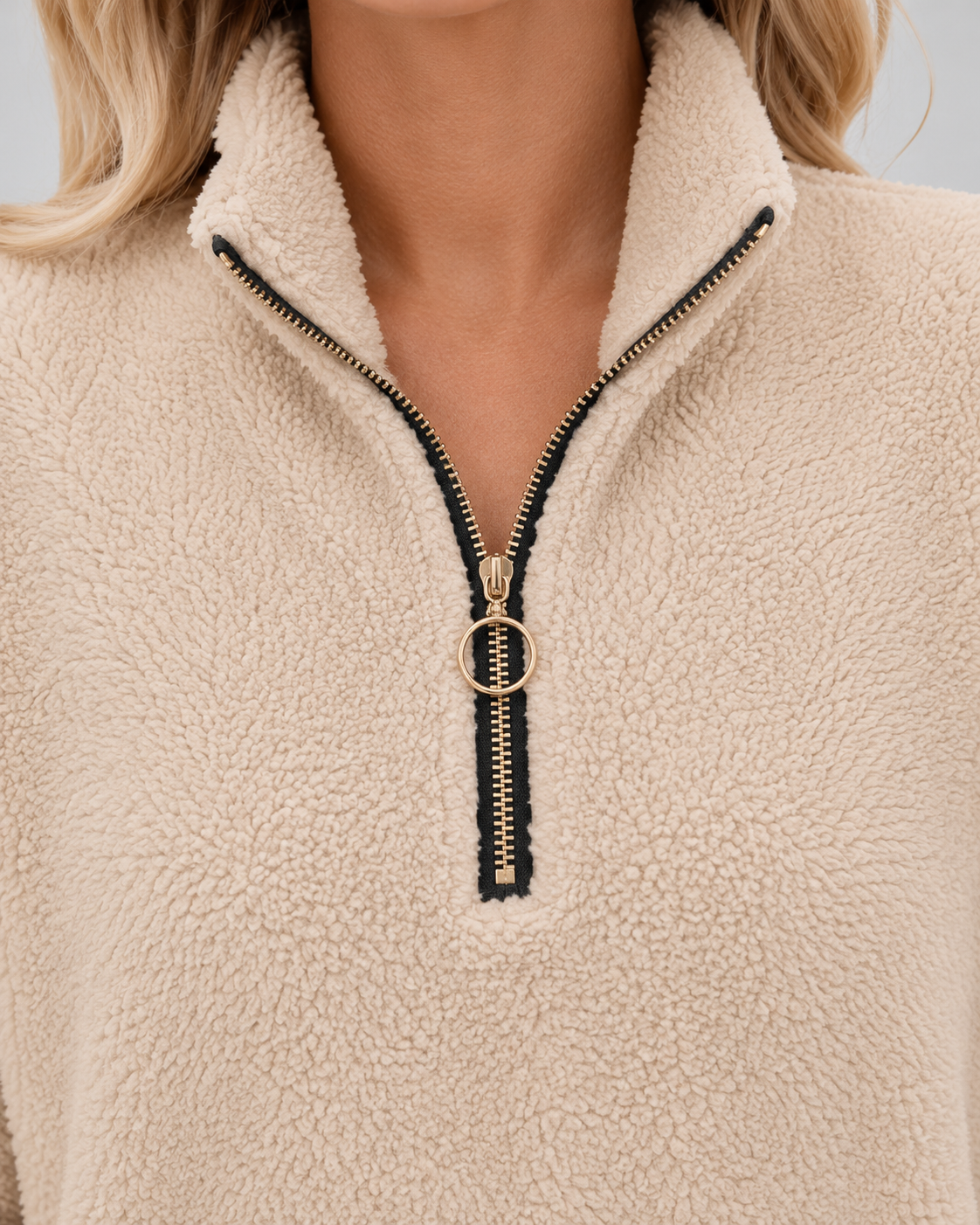 Women's Teddy Fleece Half-Zip Pullover - Funnel Neck