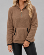 Women's Teddy Fleece Half-Zip Pullover - Funnel Neck