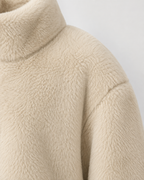 Women's Teddy Jacket - Funnel Neck Zip Front Cropped Fit