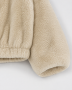 Women's Teddy Jacket - Funnel Neck Zip Front Cropped Fit
