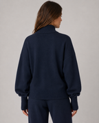 Women's Zip-Up Knit Cardigan Funnel Neck