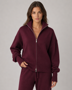 Women's Zip-Up Knit Cardigan Funnel Neck